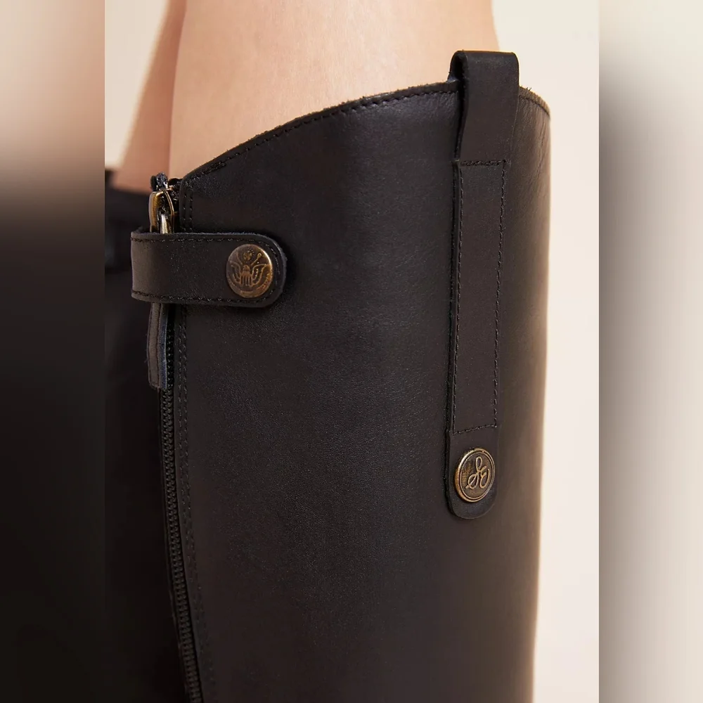 Classic Tall Black Leather Riding Boot - Women